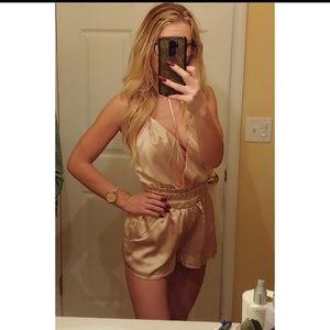 SOLD | Peach Strappy Romper